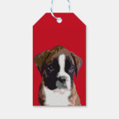 Étiquettes-cadeau Chien de chiot de boxe (Dos)
