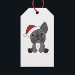 Étiquettes-cadeau Chien de Noël Animaux d'hiver de neige<br><div class="desc">Le bulldog français à douceur avec des lumières claires. Animaux amusants avec des cadeaux et de la neige aux vacances. Aussi drôle pour Noël en juillet. Les chiens sont des animaux doux et parfaits pour Noël.</div>