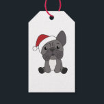 Étiquettes-cadeau Chien de Noël Animaux d'hiver de neige<br><div class="desc">Le bulldog français à douceur avec des lumières claires. Animaux amusants avec des cadeaux et de la neige aux vacances. Aussi drôle pour Noël en juillet. Les chiens sont des animaux doux et parfaits pour Noël.</div>