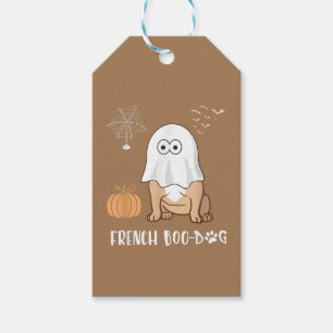 Étiquettes-cadeau Chien de taureau français Halloween mignon Boo-Dog
