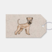 Étiquettes-cadeau Chien De Terrier Roulé, Revêtu De Douceur, Debout (Devant (Horizontal))