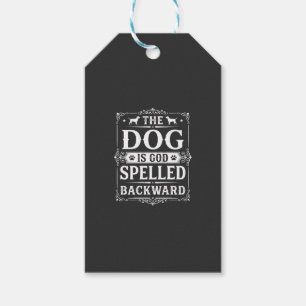 Étiquettes-cadeau Chien Drôle Dieu Écrit À l'Envers