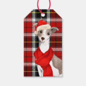 Étiquettes-cadeau Chien gris italien apposé Noël (Devant)