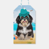 Étiquettes-cadeau Chien Havanais sur la plage (Dos)