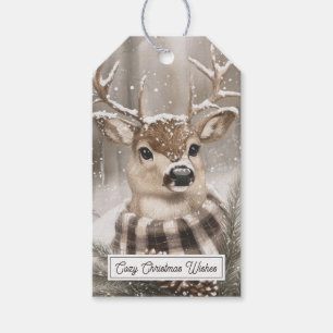 Étiquettes-cadeau Chien Hiver Neige Noël