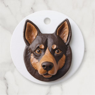 Étiquettes Cadeau Chien Kelpie Australien Inspiré de la 3D