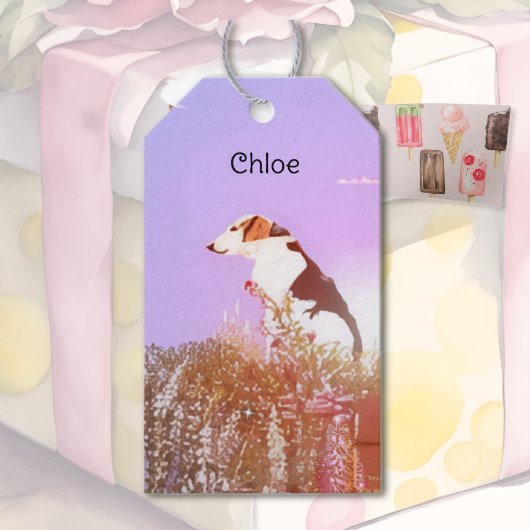 Étiquettes-cadeau Chien paisible