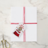 Étiquettes-cadeau Chien Shih Tzu dans un sac Père Noël (Avec de la ficelle)