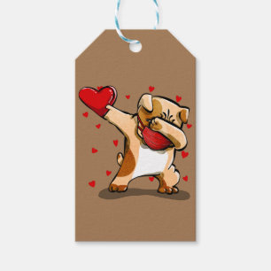 Étiquettes-cadeau Chien-taureau Dabbing Avec Masque Visage Drôle Val