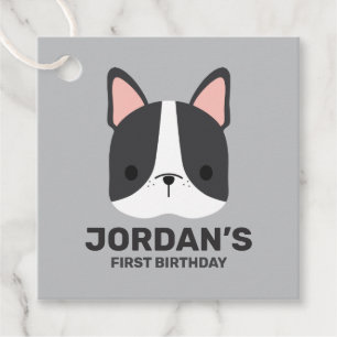 Étiquettes Cadeau Chien-taureau français mignon avec nom personnalis