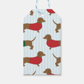 Étiquettes-cadeau Chiens de Dachshund colorés