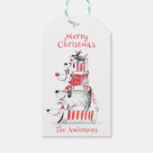 Étiquettes-cadeau Chiens de fête sympa Joyeux Noël (Dos)