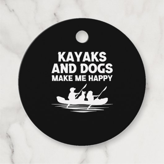 Étiquettes Cadeau Chiens de Kayaks (Devant)