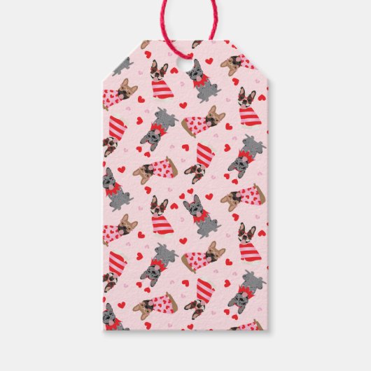 Étiquettes-cadeau Chiens de Saint-Valentin (Devant)
