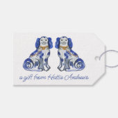 Étiquettes-cadeau Chiens de Staffordshire aquarelle (Devant (Horizontal))