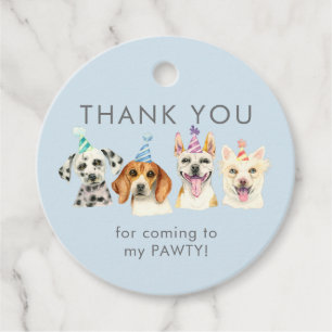 Étiquettes Cadeau Chiens pawty Aquarelle
