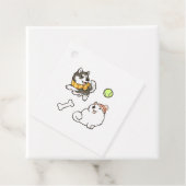 Étiquettes Cadeau Chiens Spitz Fluffy (En situation)