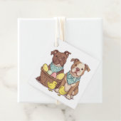 Étiquettes Cadeau Chiens taureaux de Pâques (En situation)
