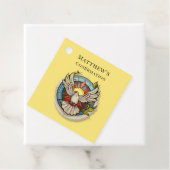 Étiquettes Cadeau Chiffre blanc jaune Confirmation religieuse cathol (En situation)