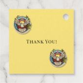 Étiquettes Cadeau Chiffre blanc jaune Confirmation religieuse cathol (Dos)