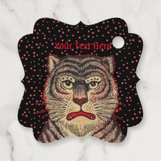 Étiquettes Cadeau Chiffre rouge Tigre asiatique rayé (Dos)