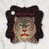 Étiquettes Cadeau Chiffre rouge Tigre asiatique rayé (Devant)