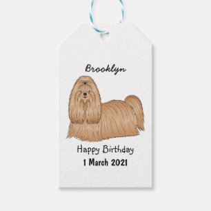 Étiquettes-cadeau Chih tzu long cheveux dessin de chien