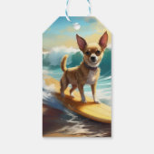 Étiquettes-cadeau Chihuahua Beach Surf Peinture (Dos)