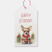 Étiquettes-cadeau Chihuahua de Noël avec Sweat de vacances (Devant)