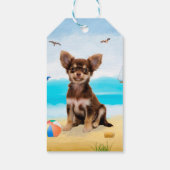 Étiquettes-cadeau Chihuahua Dog sur la plage (Dos)