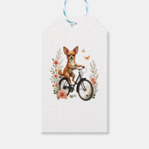 Étiquettes-cadeau Chihuahua Vélo Chien Chien Cyclisme