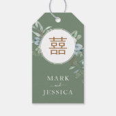 Étiquettes-cadeau Chinois Eucalyptus Double Bonheur/Chanson Hy (Devant)