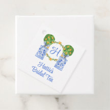 Chinoiserie Aquarelle Monogramme Topiaire Citron