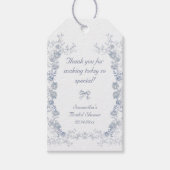 Étiquettes-cadeau Chinoiserie Floral Quelque chose de bleu Fête des  (Devant)