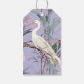 Étiquettes-cadeau Chinoiserie Lavender Floral Egret (Dos)