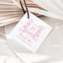 Chinoiserie Russe Bow Floral Crest Baby shower