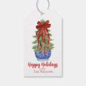 Étiquettes-cadeau Chinoiserie Topiary Custom Christmas (Devant)