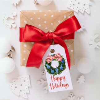 Étiquettes-cadeau Chinoiserie Wreath Holiday Gift Tags, Christmas Gi