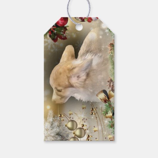 Étiquettes-cadeau Chiot de Noël Corgi (Devant)