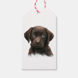 Étiquettes-cadeau Chiot du Labrador au chocolat