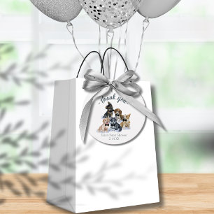 Étiquettes Cadeau Chiot pur Cravate noire Élégant Baby shower mign