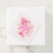Étiquettes Cadeau Chiot rose (En situation)