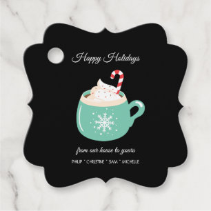 Étiquettes Cadeau Chocolat chaud de Noël