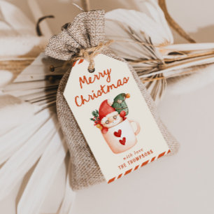 Étiquettes-cadeau Chocolat Chaud Joyeux Noël Père Noël Noël