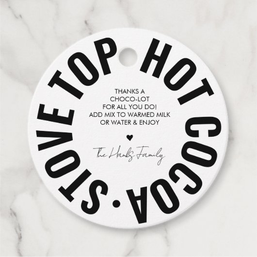Étiquettes Cadeau Chocolat Chaud Maison Fun Fun (Devant)