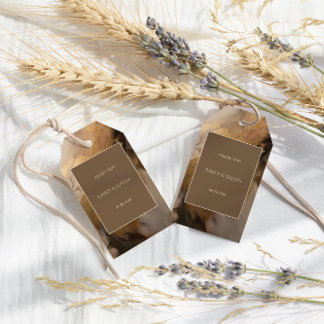 Étiquettes-cadeau Chocolat d'or moderne Mariage artistique Merci