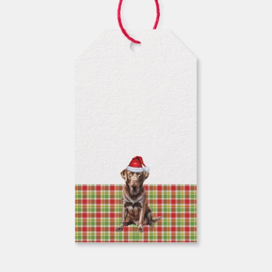 Étiquettes-cadeau Chocolat rouge du Labrador Chien Noël (Dos)