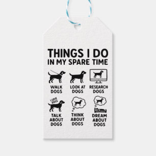 Étiquettes-cadeau Choses que je fais pendant mon temps libre Chiens