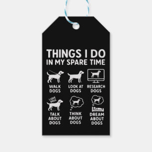 Étiquettes-cadeau Choses que je fais pendant mon temps libre Chiens