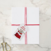 Étiquettes-cadeau Chouet maltais mignon dans le sac Père Noël (Avec de la ficelle)